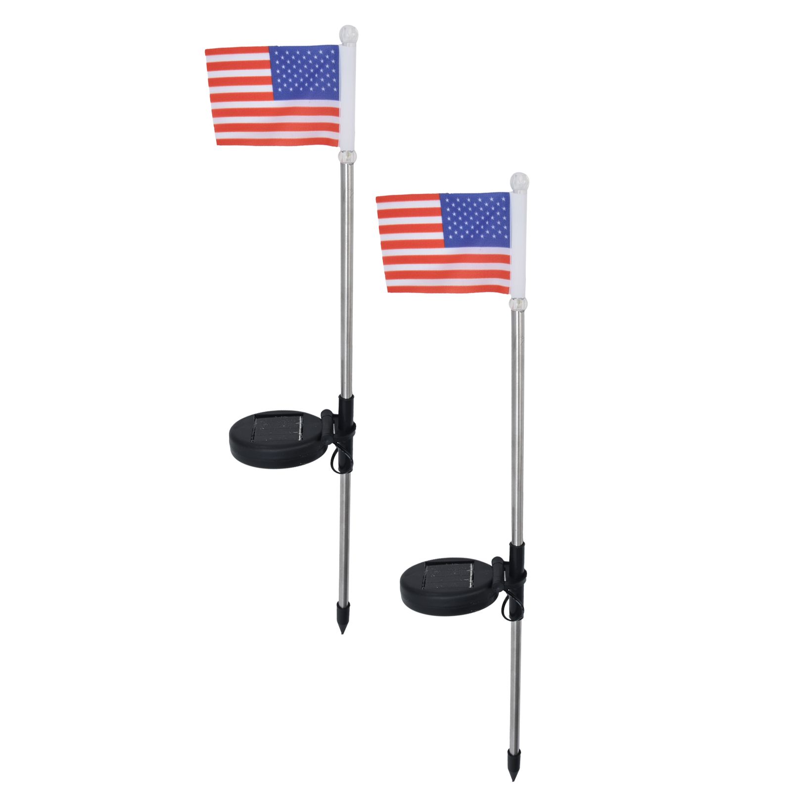 2PCS Solar Powered Garden Light US Flag Lawn Stake Lamp for Outdoor Landscape view 6
