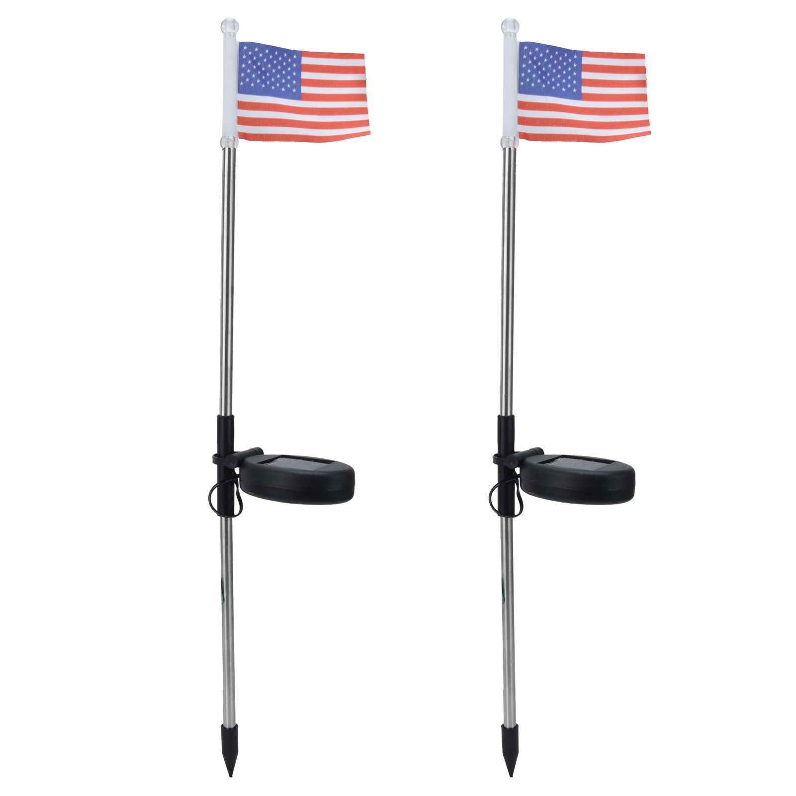 2PCS Solar Powered Garden Light US Flag Lawn Stake Lamp for Outdoor Landscape view 10