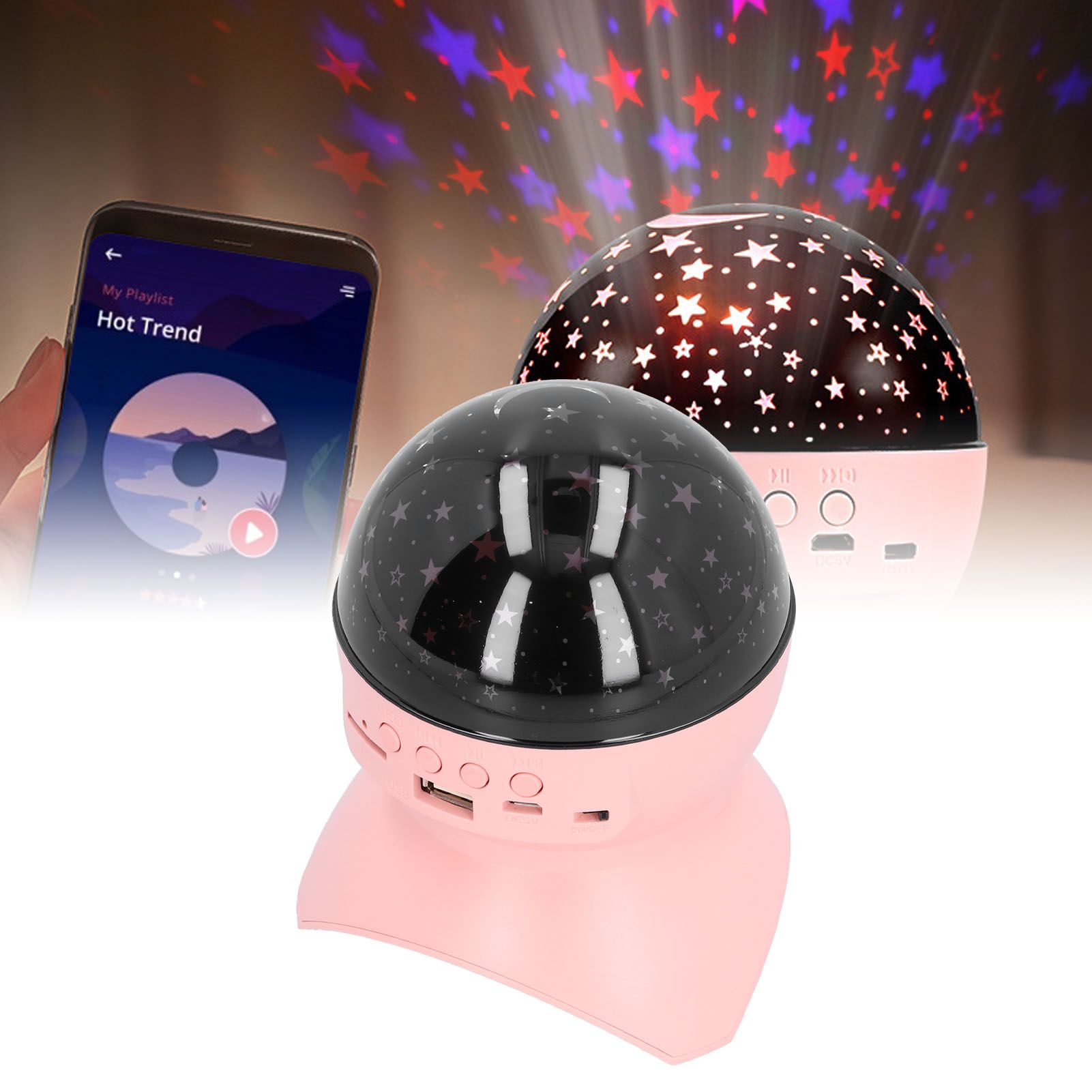 LED Rotating Star Sky Light USB Bluetooth Music Projection Lamp Night Light view 11