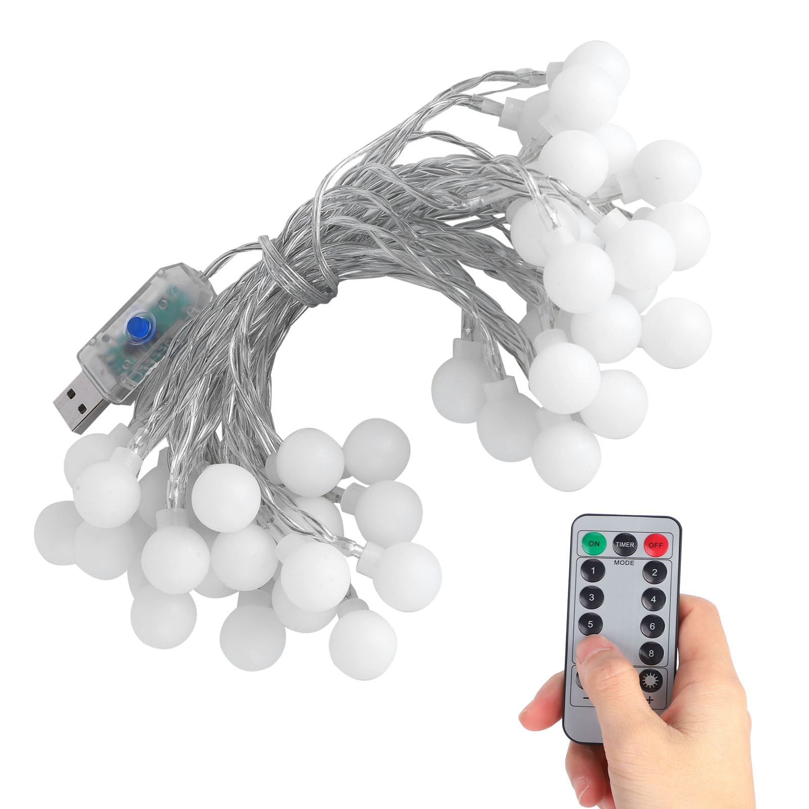 40LED Globe Ball String Lights 6M USB Decorative Hanging Lights with 8‑Mode view 4