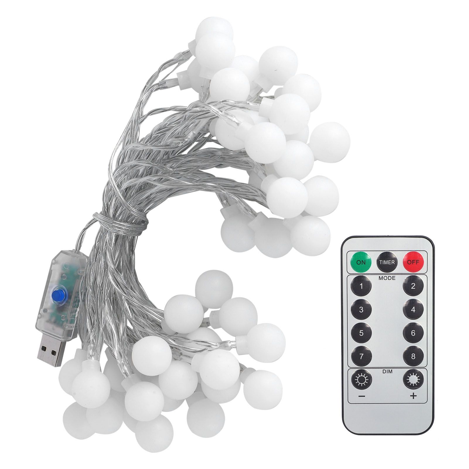 40LED Globe Ball String Lights 6M USB Decorative Hanging Lights with 8‑Mode view 5