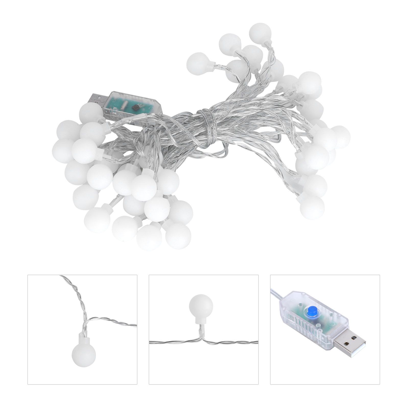 40LED Globe Ball String Lights 6M USB Decorative Hanging Lights with 8‑Mode view 10