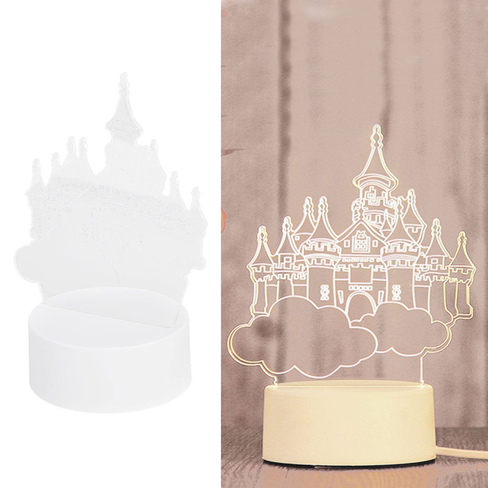 3Dimensional USB Night Light LED Castle Decorative Lamp for Holiday Gifts view 12