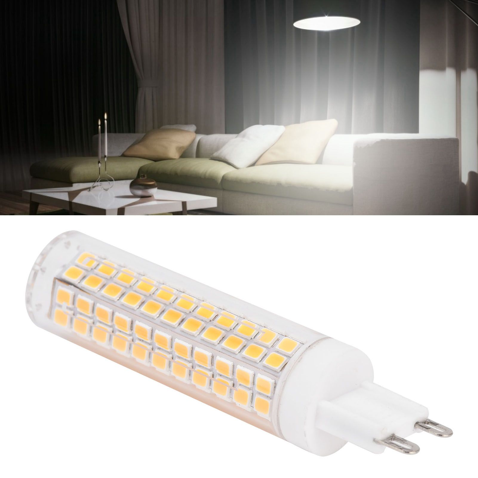 G9 136LED Bulb 15W 1200LM Dimmable Ceramics BiPin Corn Bulb for Home Indoor view 12