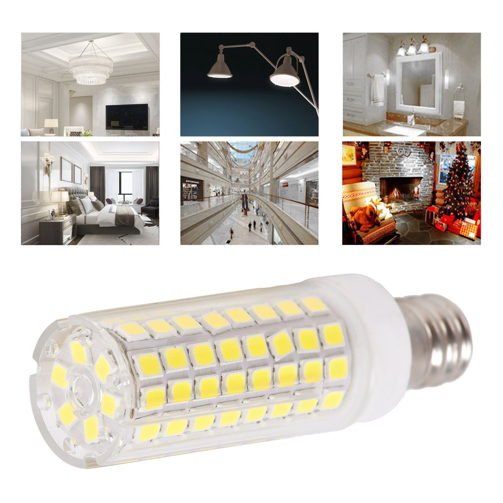 E12 102LED Bulb 1000LM Corn Bulb Dimmable Light Source for Table Lamps view 11