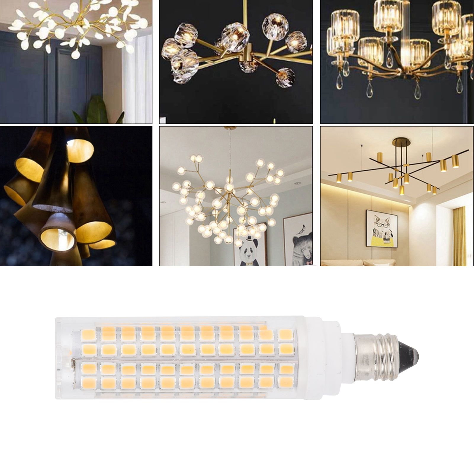 E11 LED Bulb 1200LM 136LED Dimmable Replacement Bulb for Chandelier Ceiling view 12