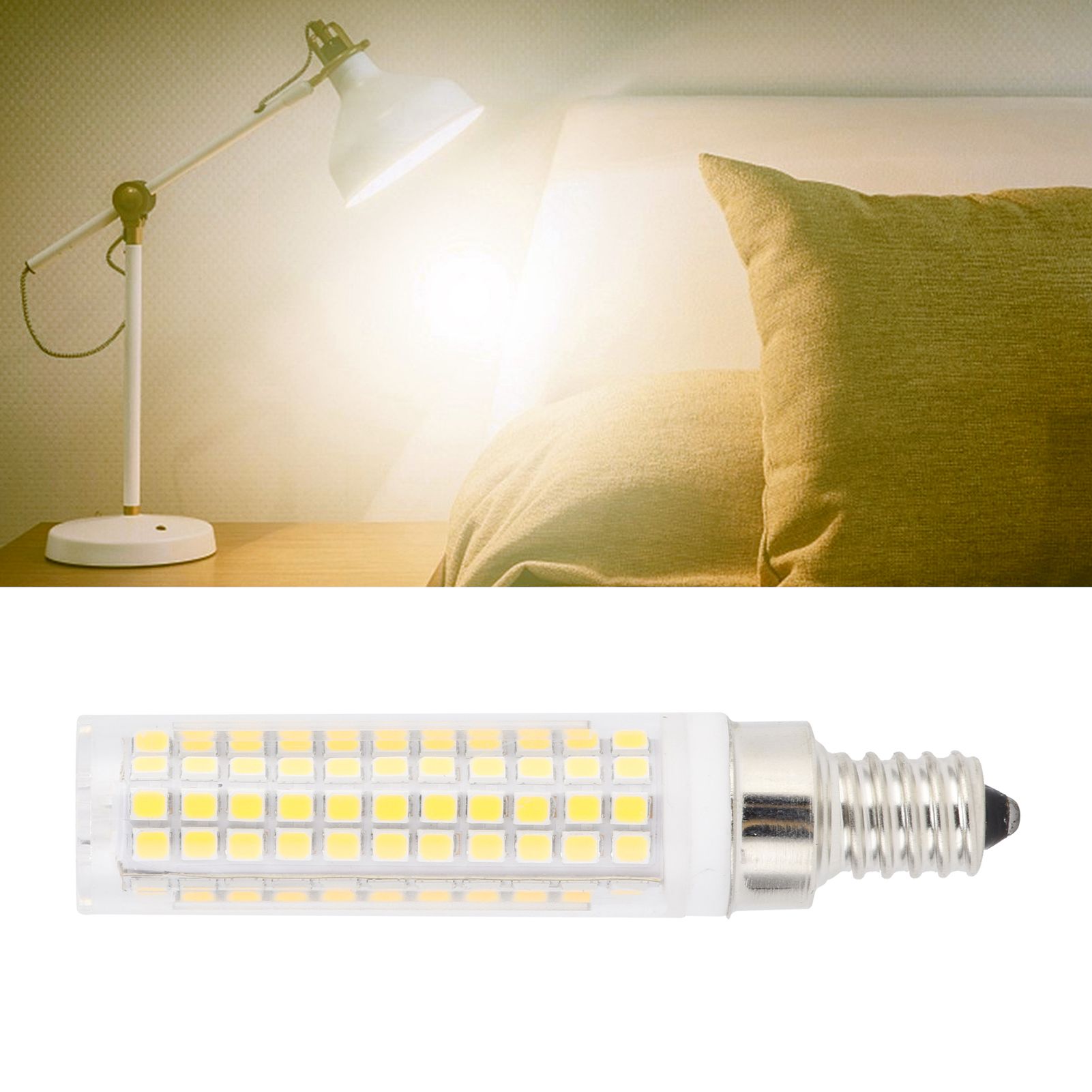 E12 Bulb LED Corn Lamp 1200LM 136LED Dimmable Bulb for Chandelier Ceiling view 11