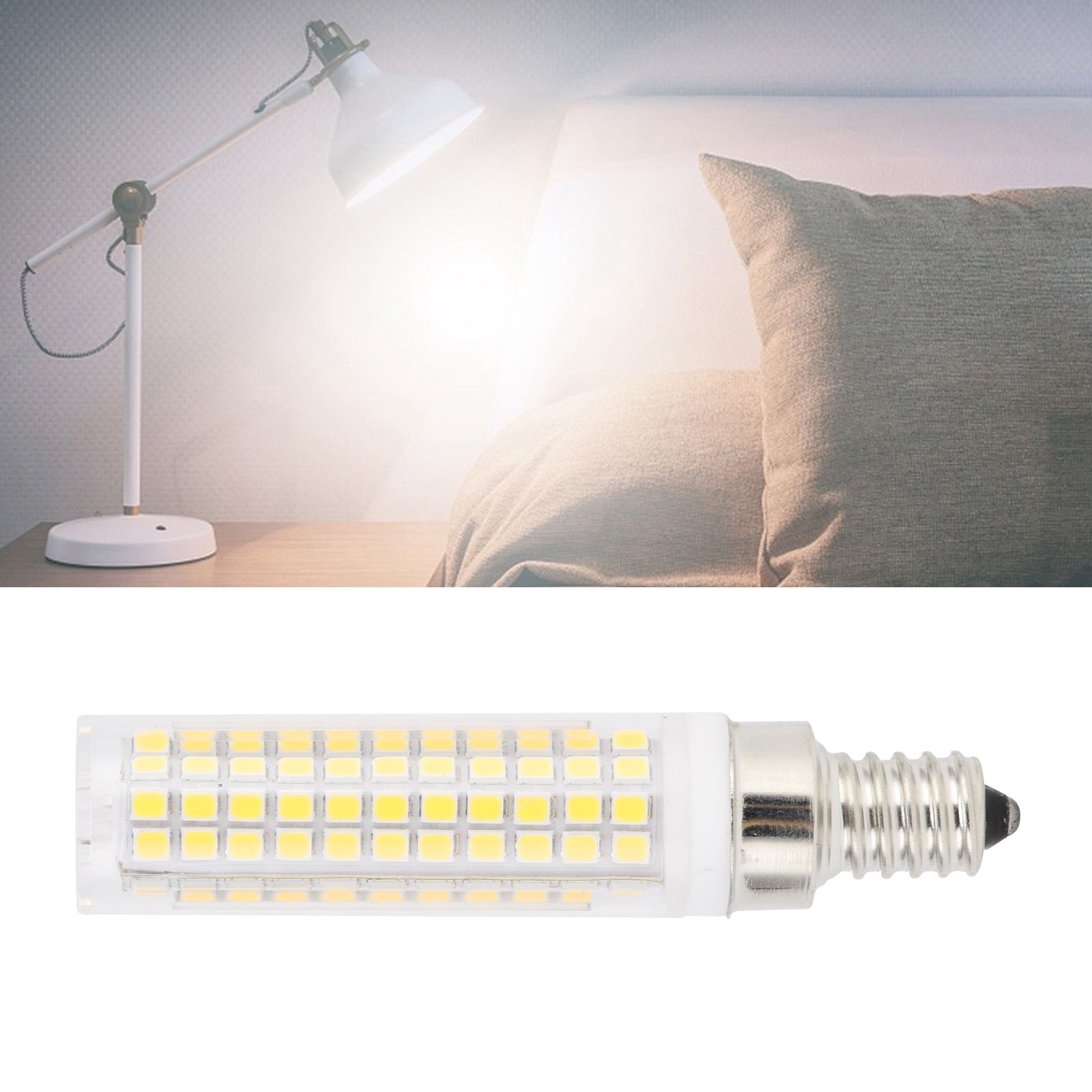 E12 Bulb LED Corn Lamp 1200LM 136LED Dimmable Bulb for Chandelier Ceiling view 11
