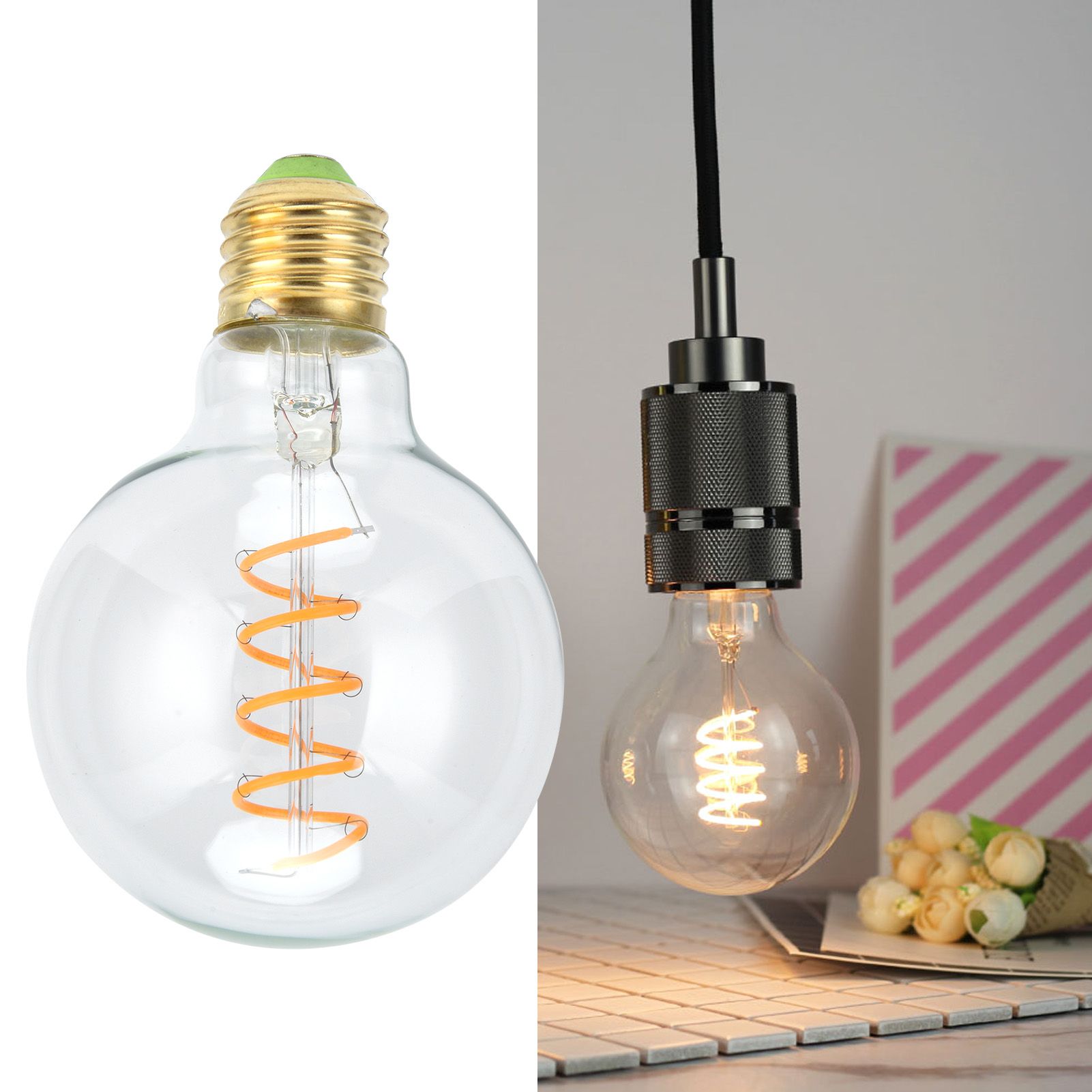 G80 Retro Bulb E27 4W 110V Flexible Filament Light Bulb for Dining Room Bar view 11