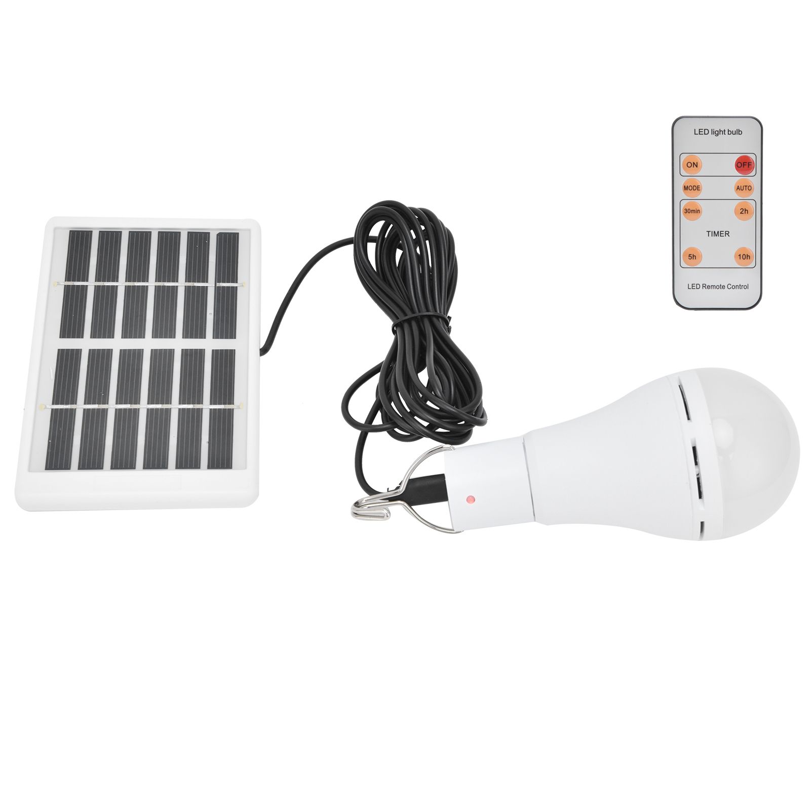 7W LED Solar Bulb Light 5‑Gear Light‑Controlled Positive White Light view 2
