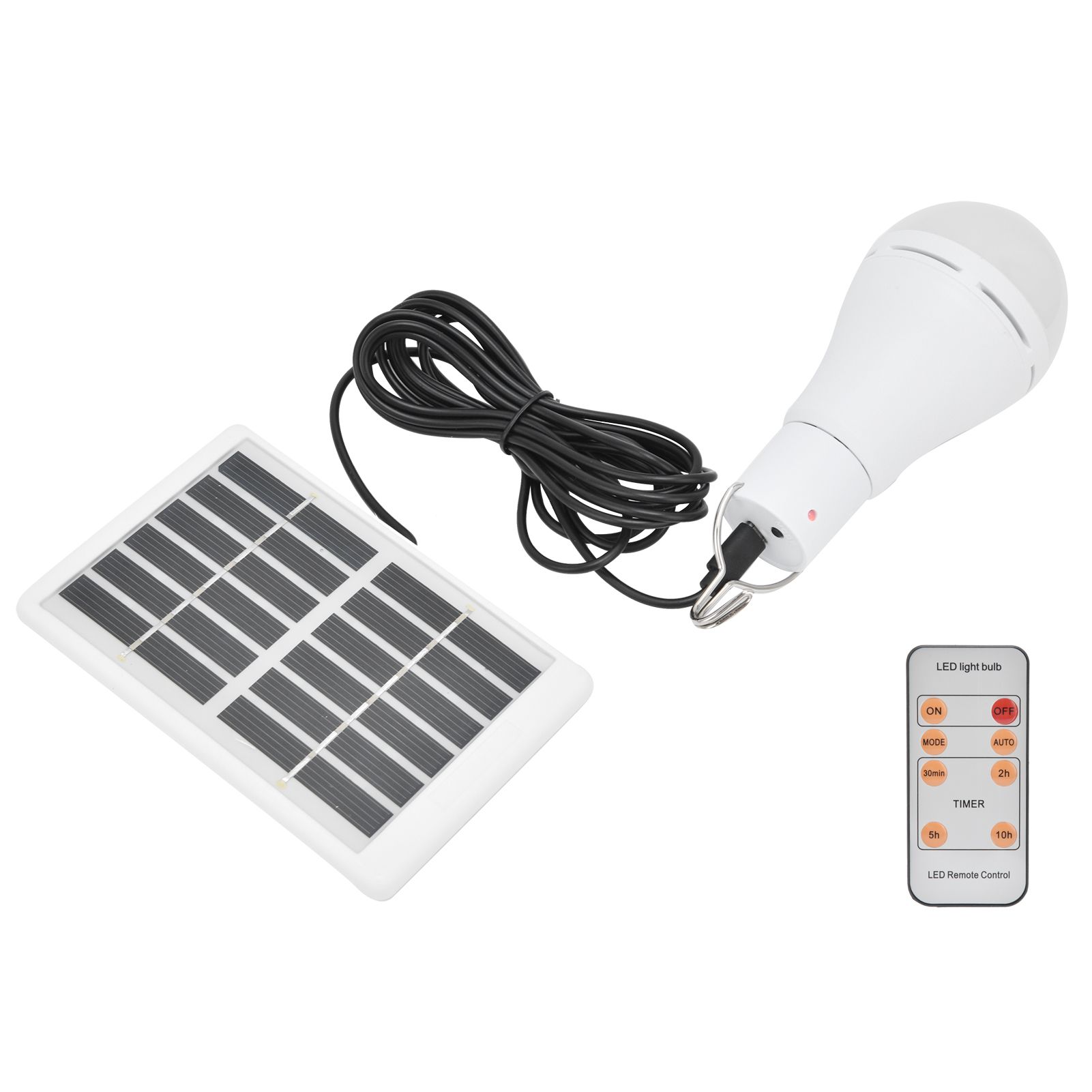 7W LED Solar Bulb Light 5‑Gear Light‑Controlled Positive White Light view 3