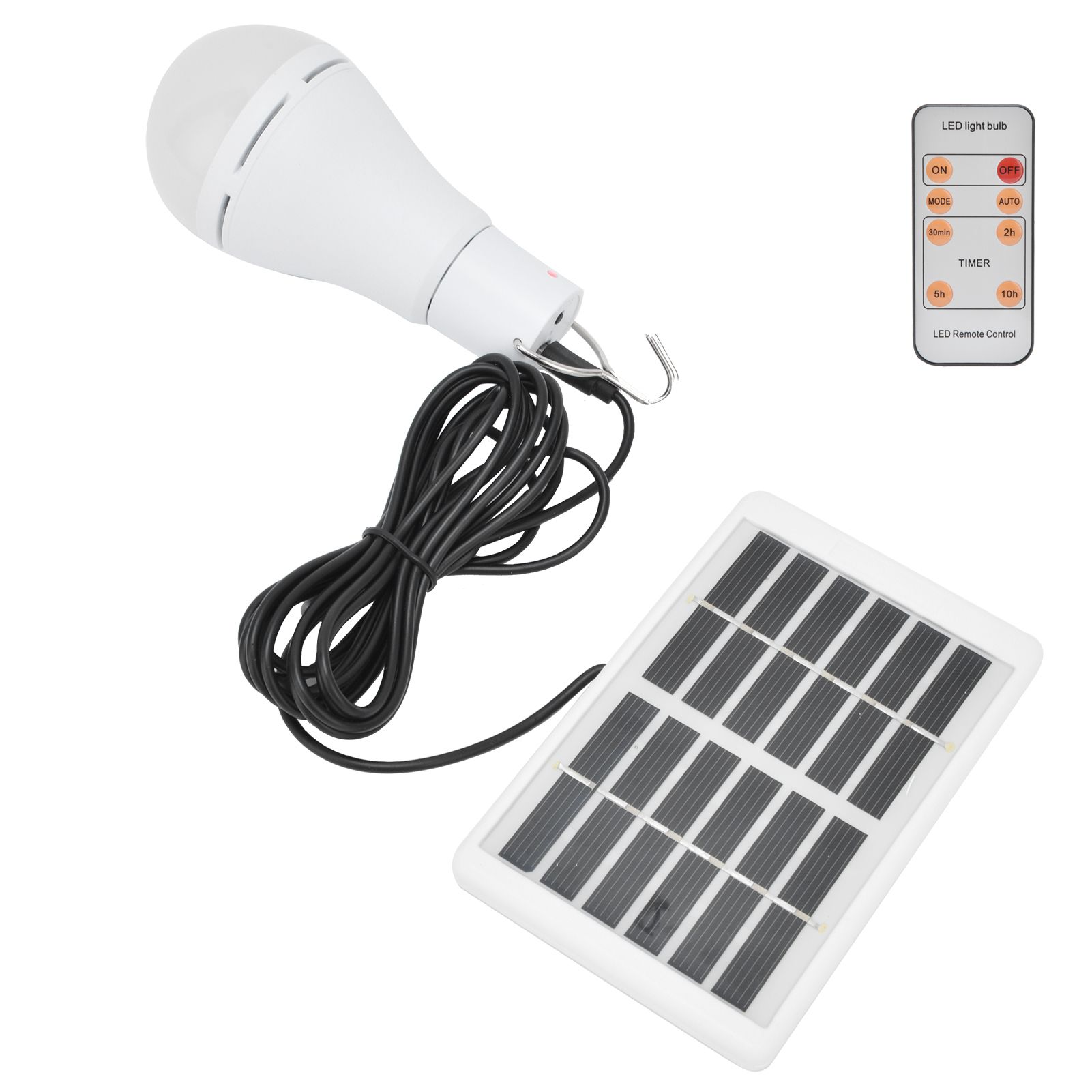 7W LED Solar Bulb Light 5‑Gear Light‑Controlled Positive White Light view 4
