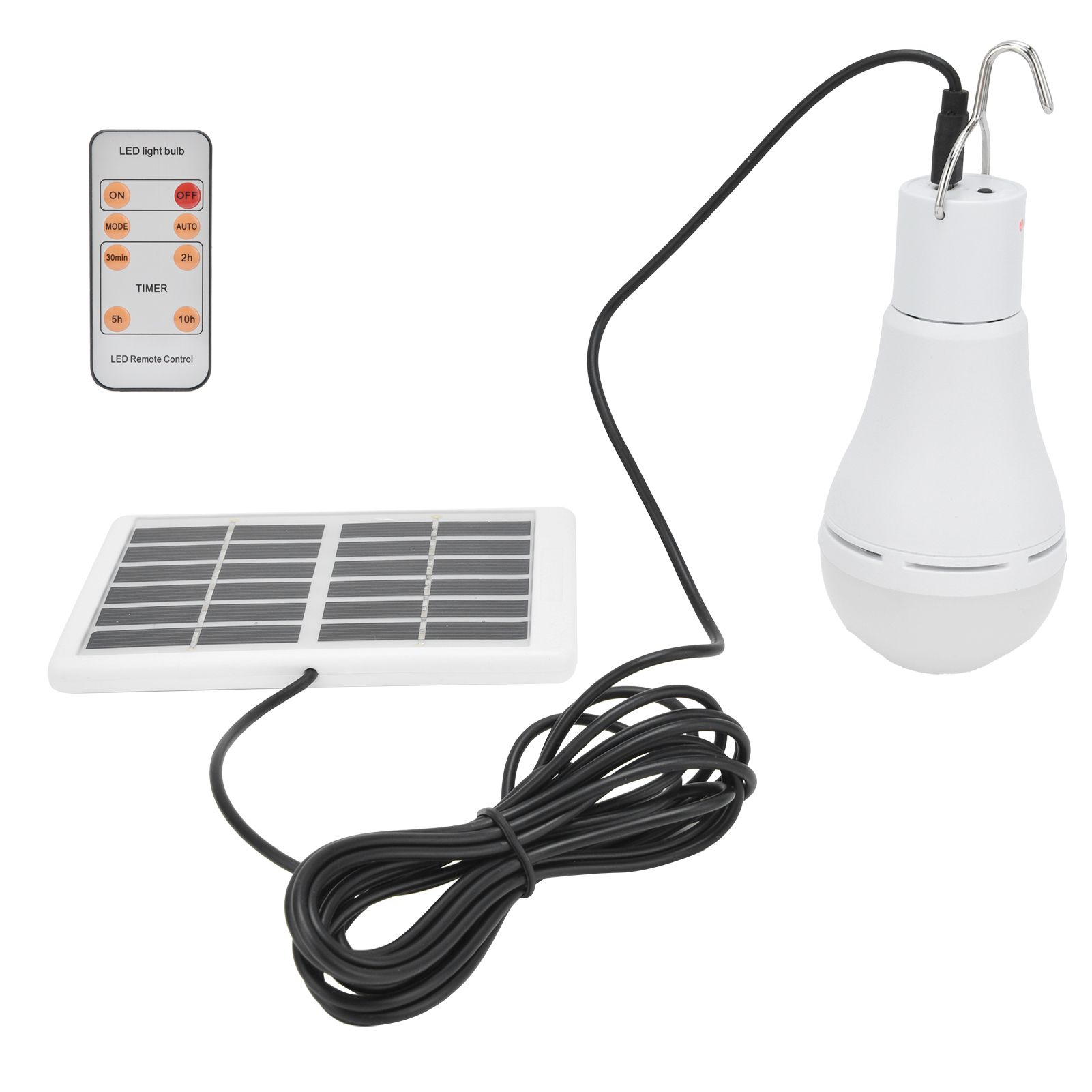 7W LED Solar Bulb Light 5‑Gear Light‑Controlled Positive White Light view 5