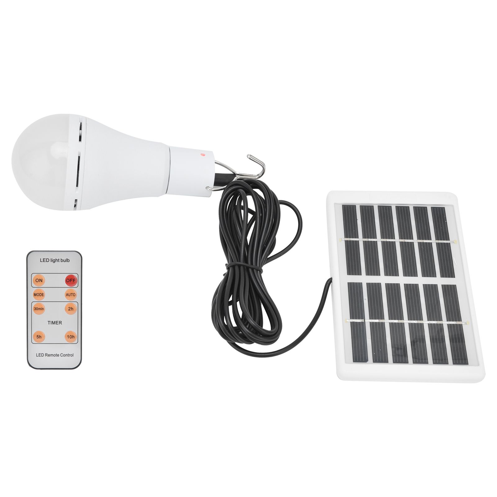 7W LED Solar Bulb Light 5‑Gear Light‑Controlled Positive White Light view 8