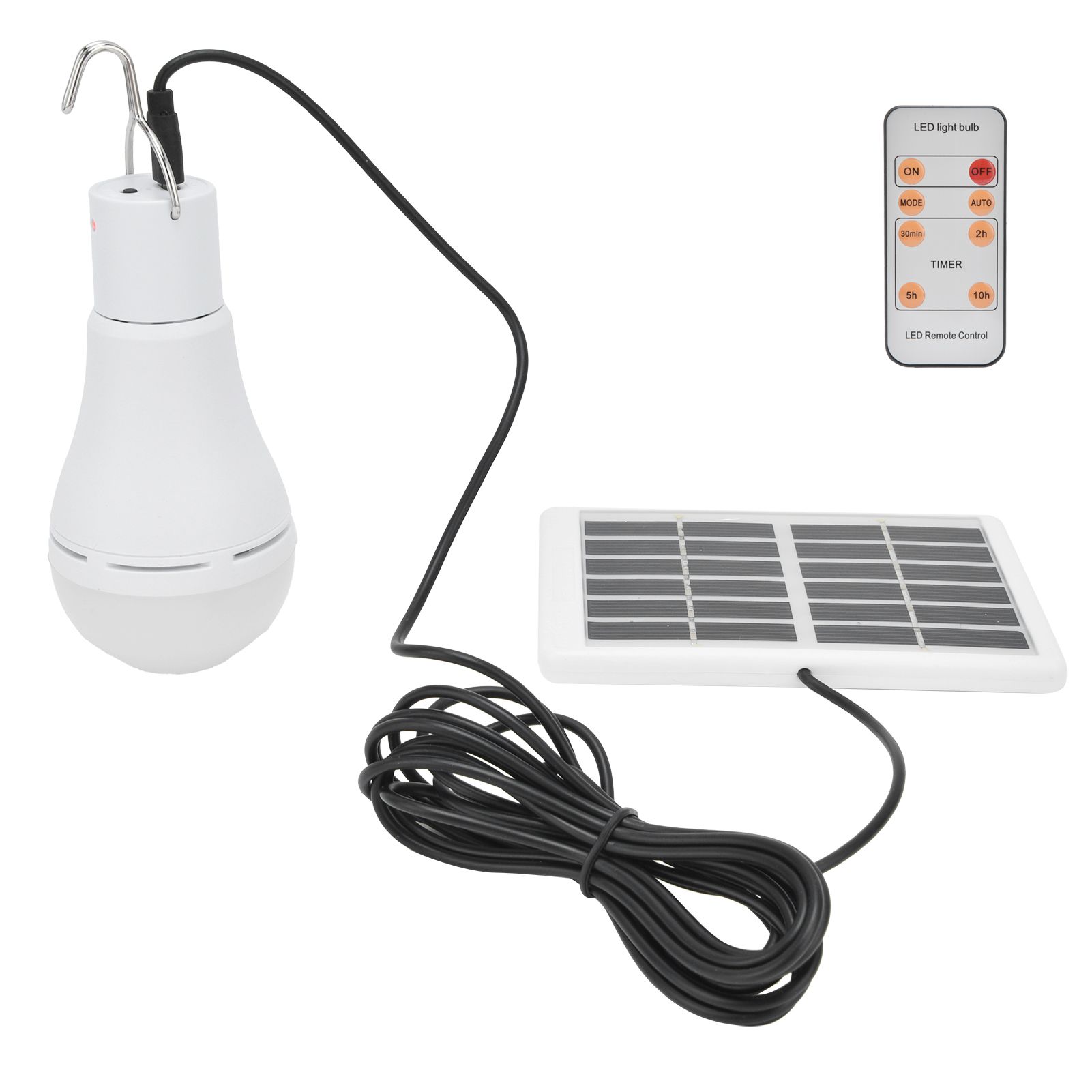 7W LED Solar Bulb Light 5‑Gear Light‑Controlled Positive White Light view 10