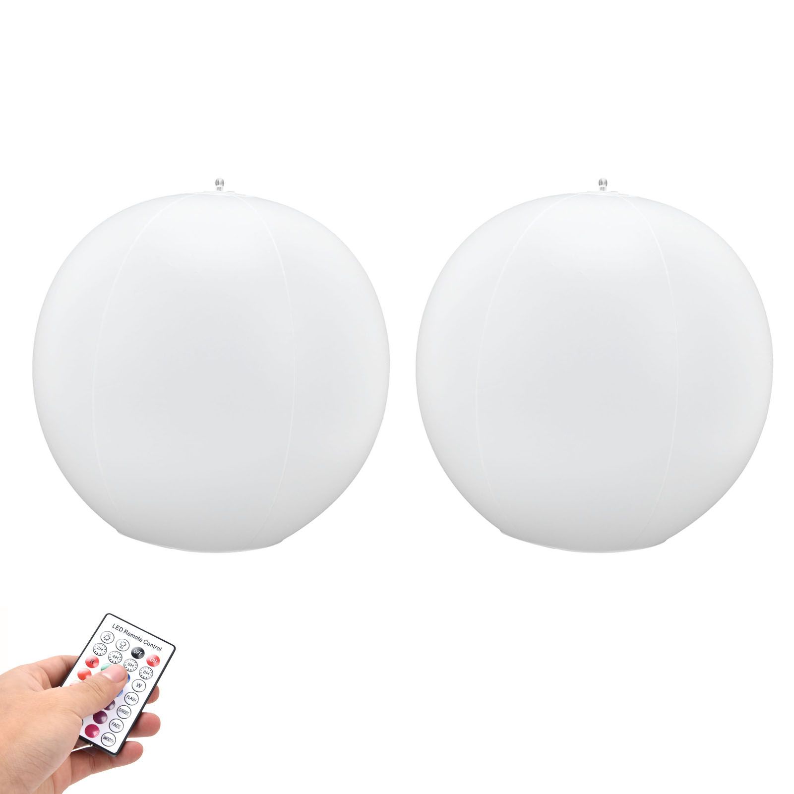 2Pcs LED Solar Floating Ball Light with Remote 16Color RGBW Decorative Lamp