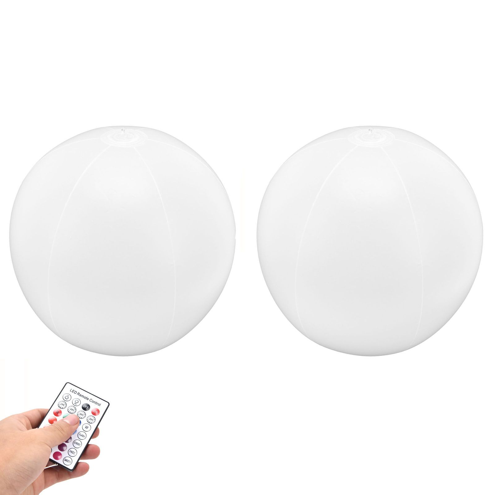 2Pcs LED Solar Floating Ball Light with Remote 16Color RGBW Decorative Lamp view 3