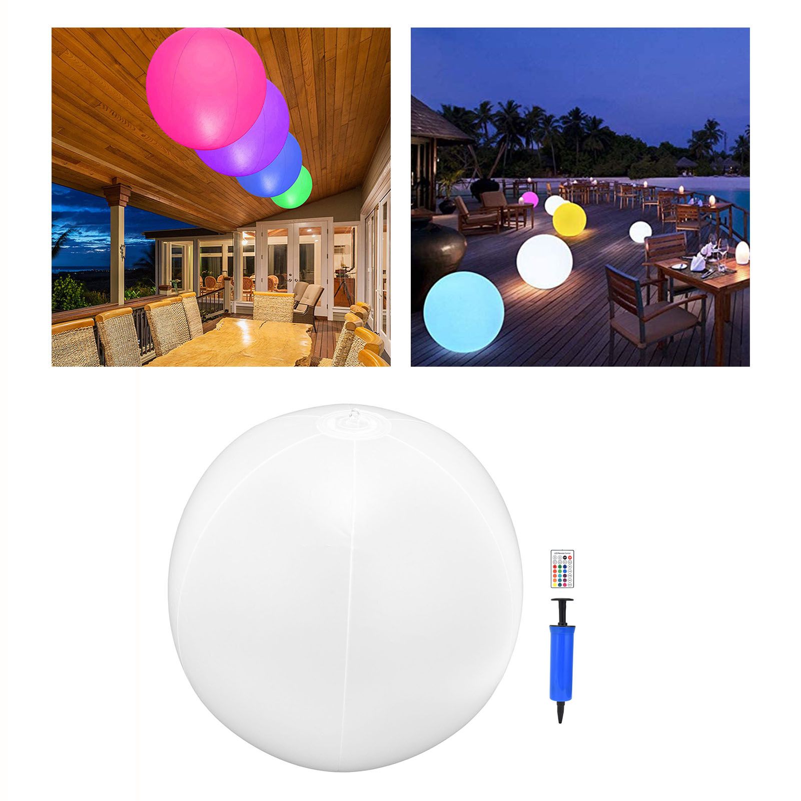 2Pcs LED Solar Floating Ball Light with Remote 16Color RGBW Decorative Lamp view 11