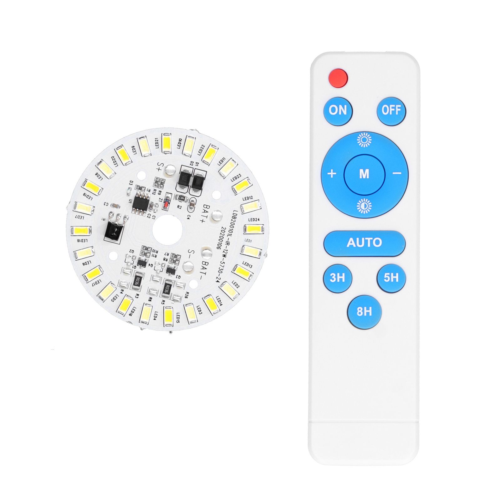 12W 24LED Ceiling Lamp Panel 3.2V/3.7V White Warm Light Source with Remote view 2