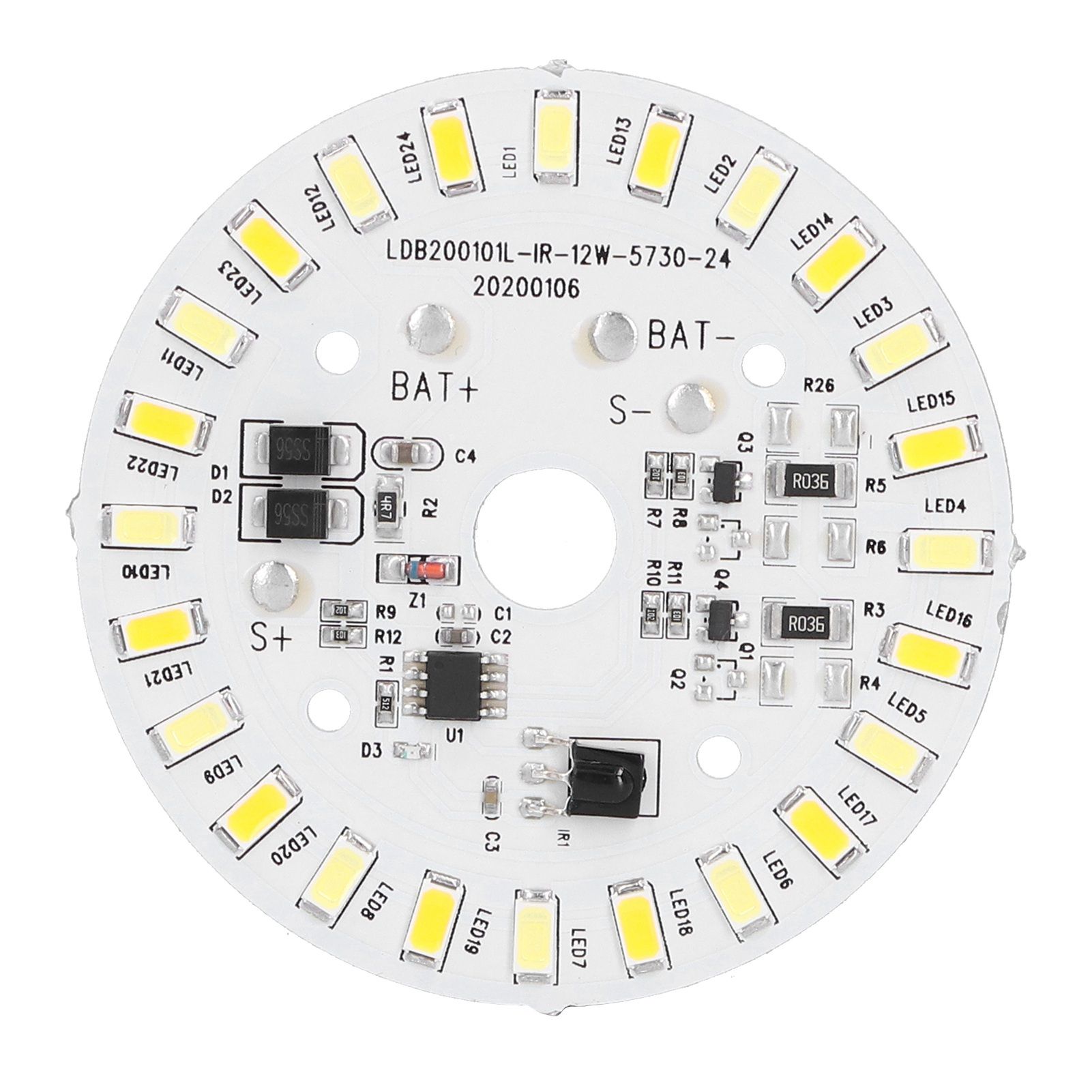 12W 24LED Ceiling Lamp Panel 3.2V/3.7V White Warm Light Source with Remote view 4
