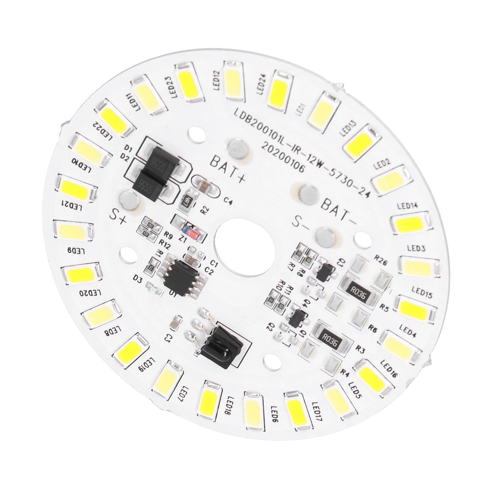 12W 24LED Ceiling Lamp Panel 3.2V/3.7V White Warm Light Source with Remote view 7