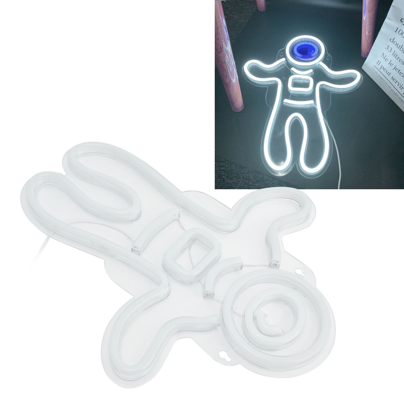 LED Astronaut Neon Light USB Powered Transparent Backboard Lamp for Birthday Home view 11