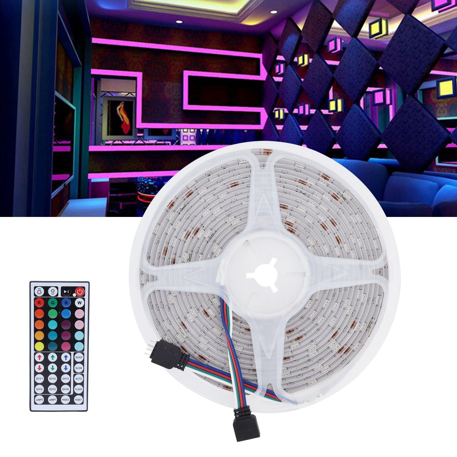 16.4ft 5050 Light Strip RGBW LED Strip Colorful Light 44‑Key Remote Control view 11