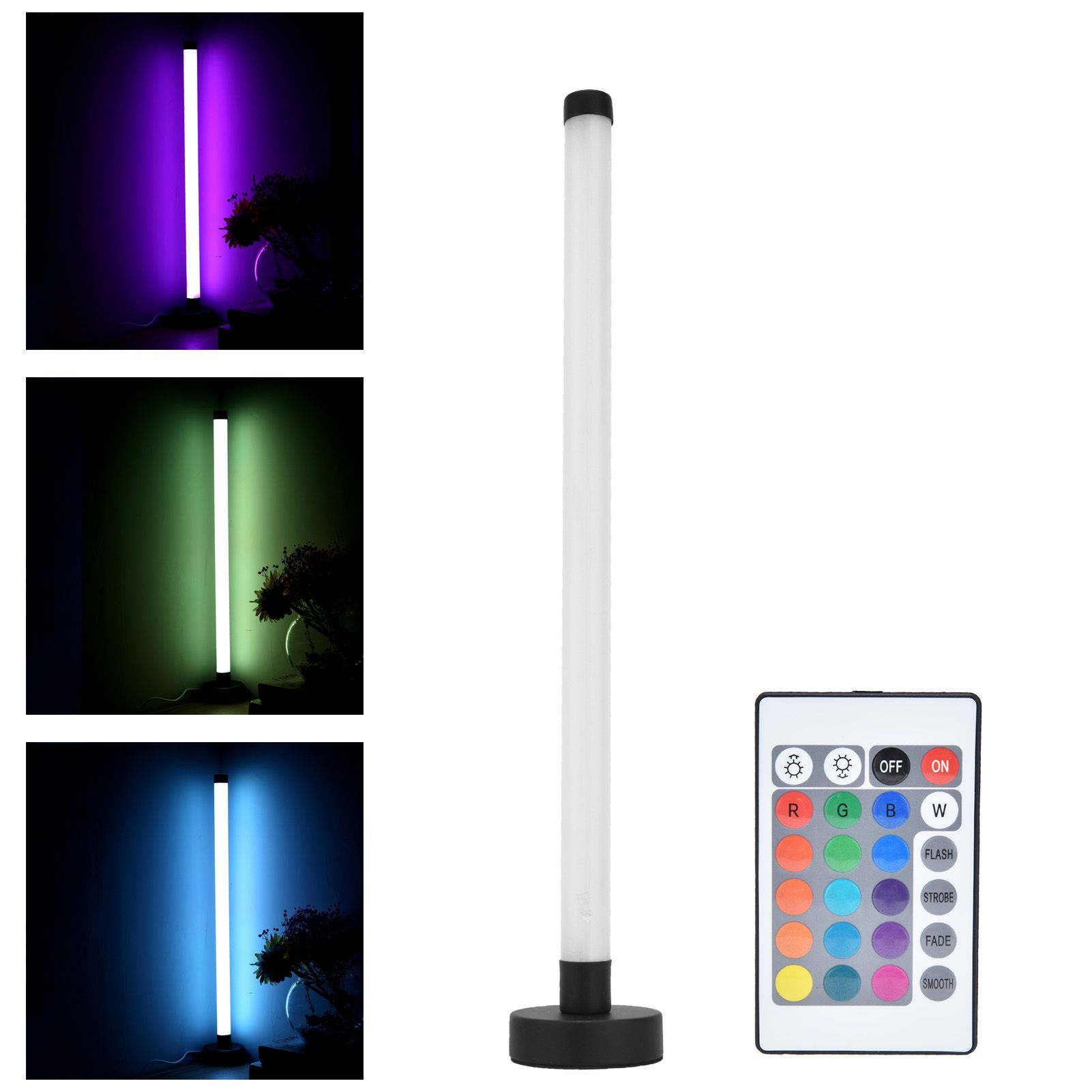 Floor Lamp RGB WIFI 16 Million Colors Modern 24‑Key Remote Control Vertical view 12