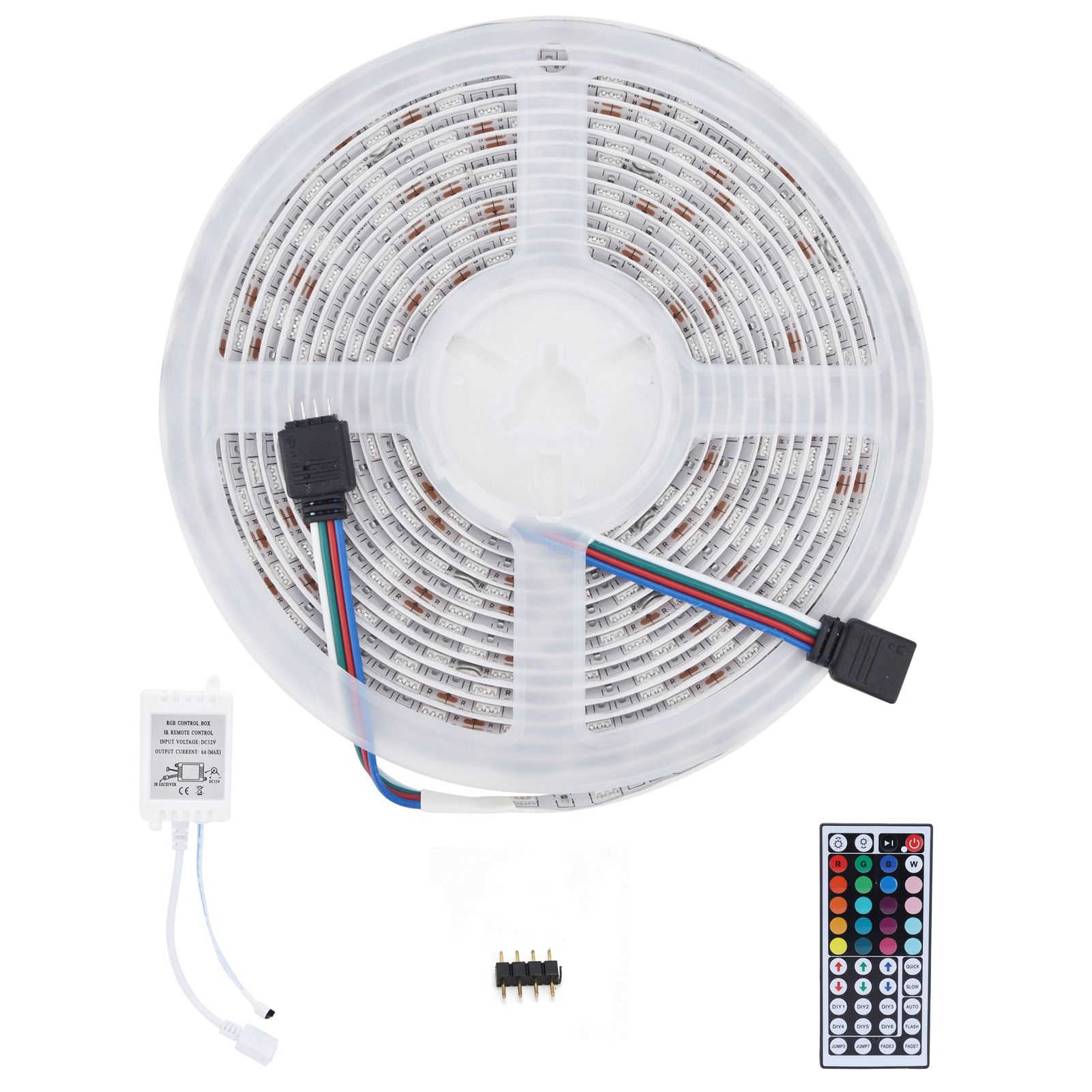 16.4ft LED Strip Light Remote Control 44‑Key Adjustable 5050 300LEDs RGBW