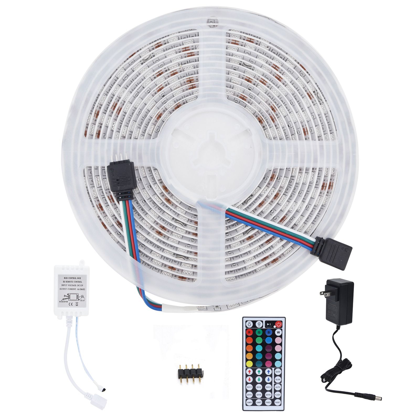 16.4ft LED Strip Light Remote Control 44‑Key Adjustable 5050 300LEDs RGBW view 2