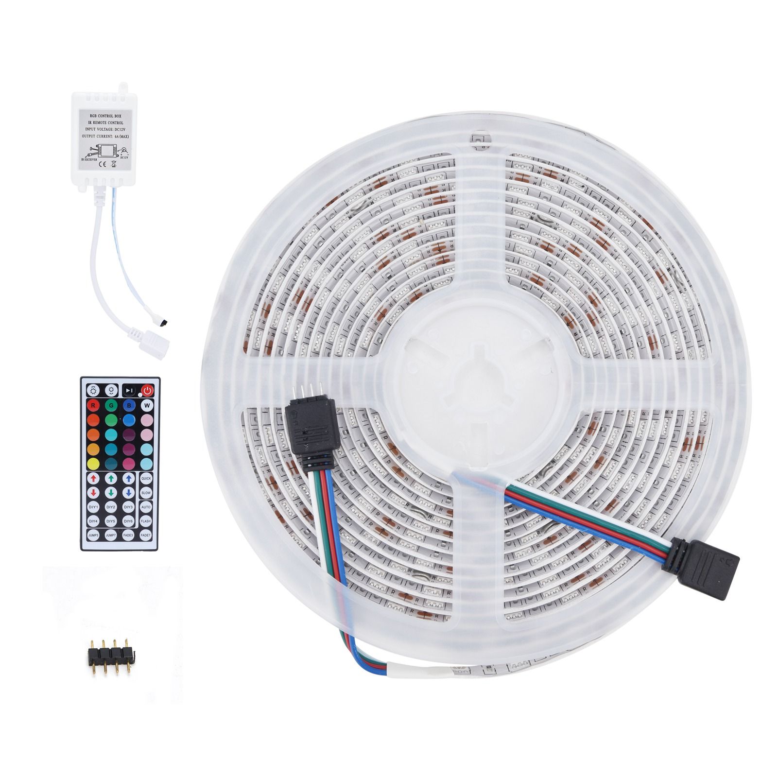 16.4ft LED Strip Light Remote Control 44‑Key Adjustable 5050 300LEDs RGBW view 5