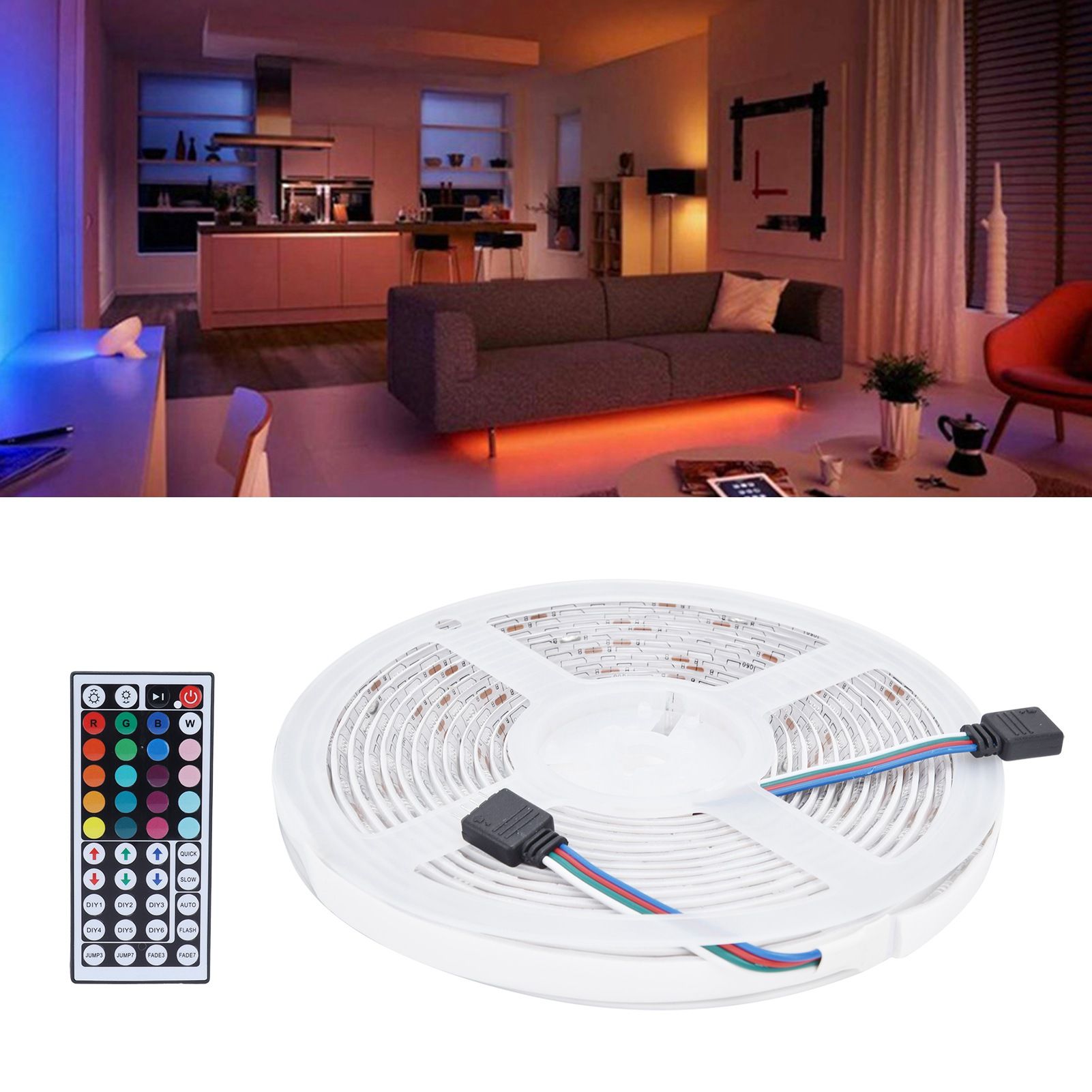 16.4ft LED Strip Light Remote Control 44‑Key Adjustable 5050 300LEDs RGBW view 11