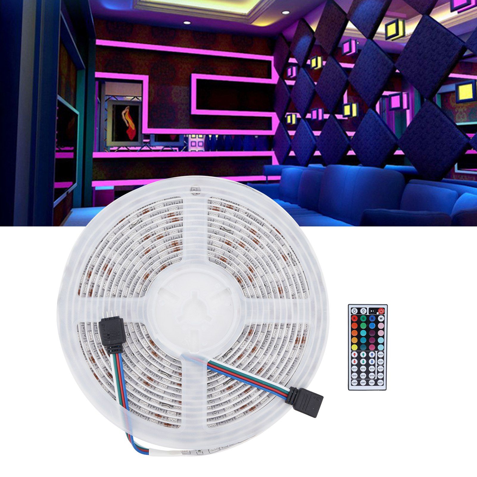 16.4ft LED Strip Light Remote Control 44‑Key Adjustable 5050 300LEDs RGBW view 12