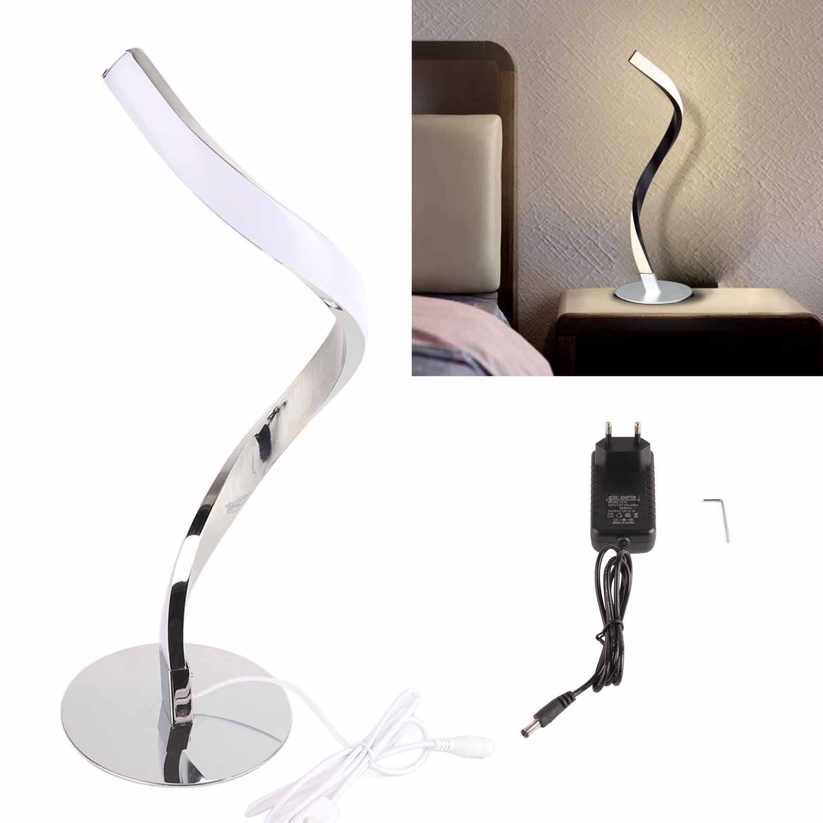 SShaped LED Spiral Table Lamp Reading Light Small Night Light for Bedside view 11