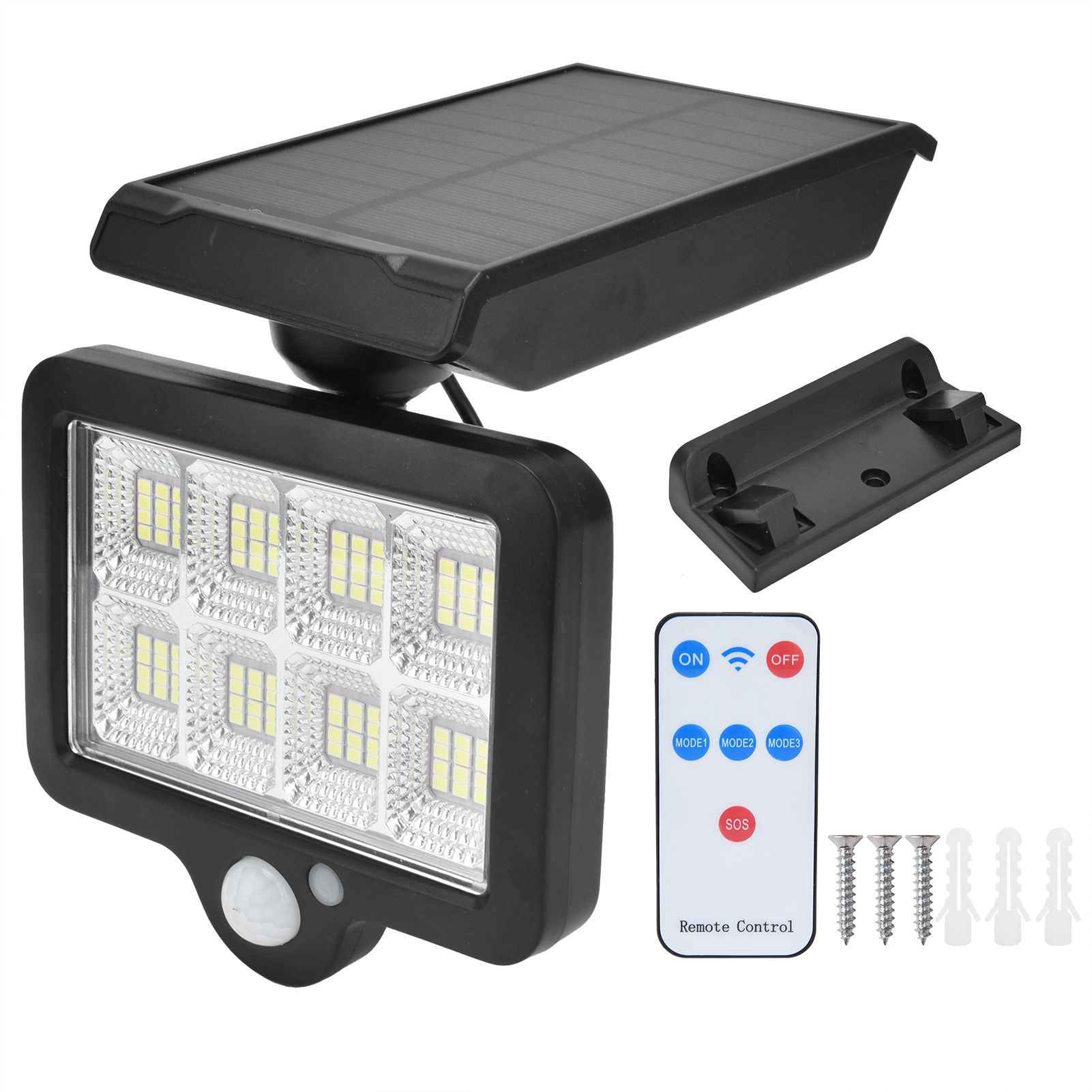 Solar Human Body Induction Light Waterproof 96LED Solar Wall Lamp with Remote view 2