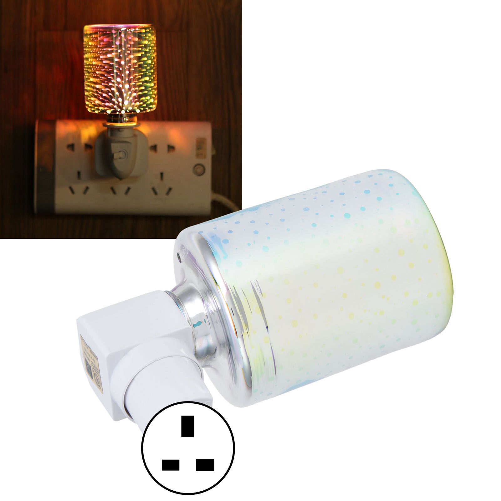 3D Electric Candle Melter Cylinder Shape Smokeless Wax Warmer Night Light for view 11