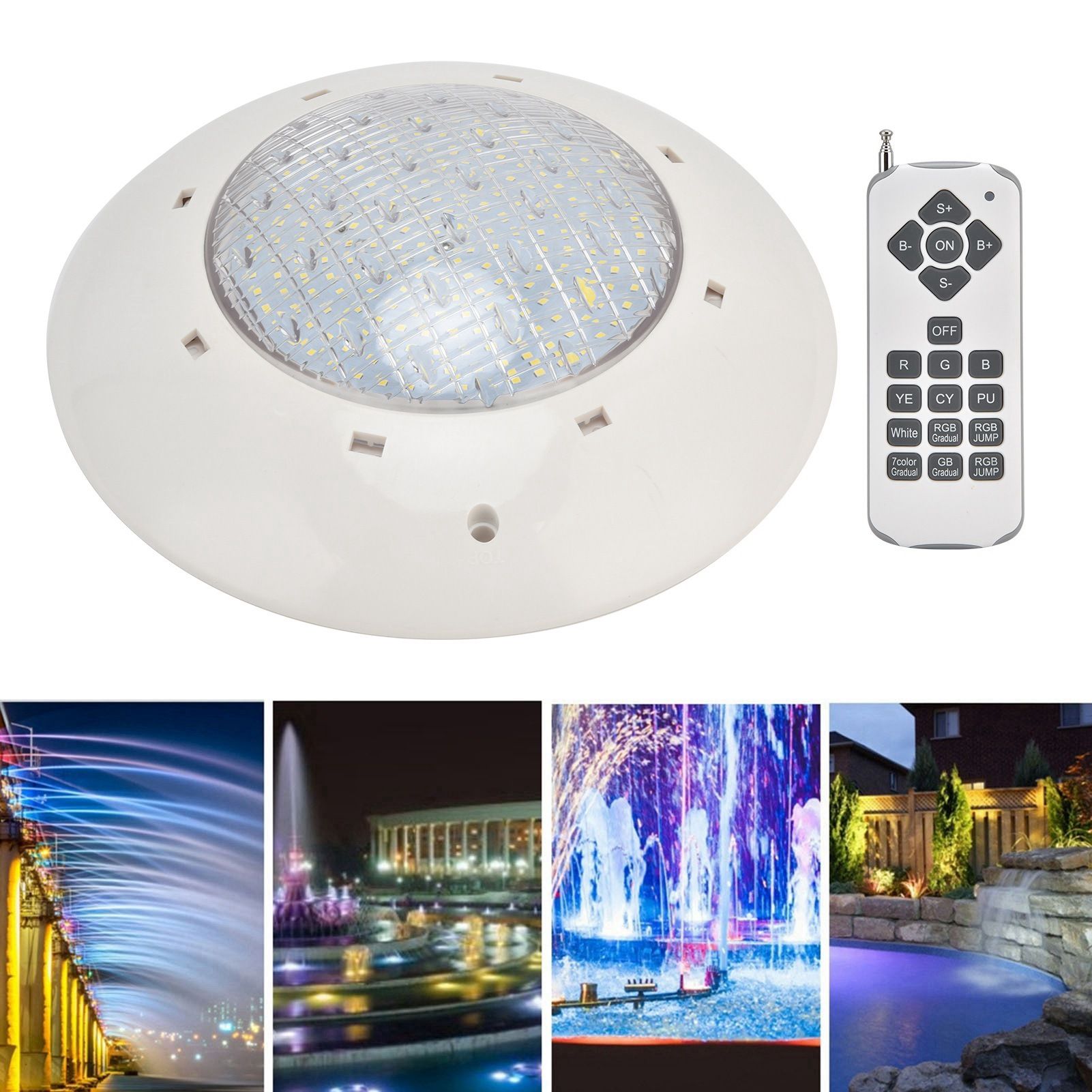 IP68 Waterproof LED Swimming Pool Light Colorful RGB Wall Mounted Underwater view 12