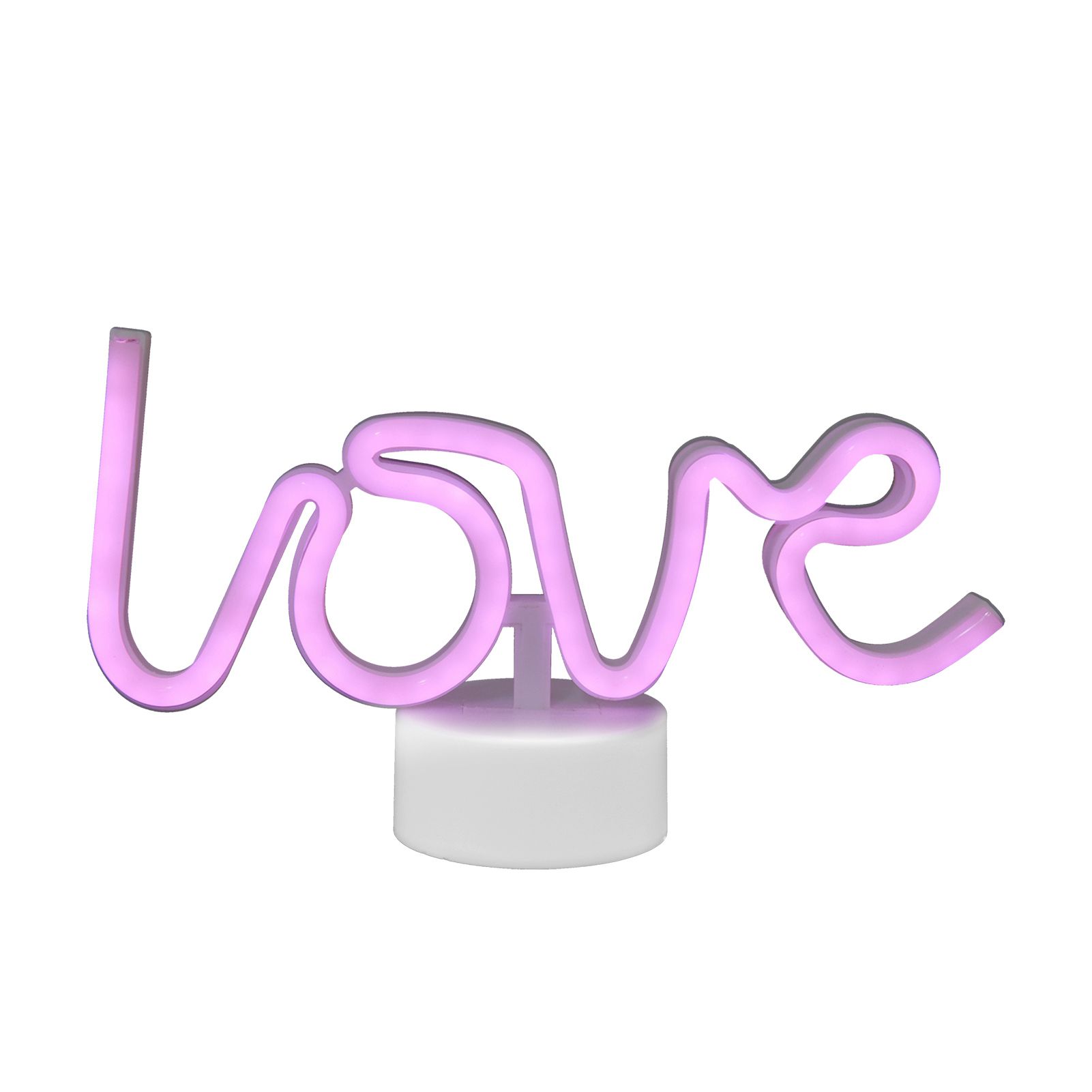 Pink Love Neon Light Battery Operated LED Neon Sign with Base for Home Bedroom view 2