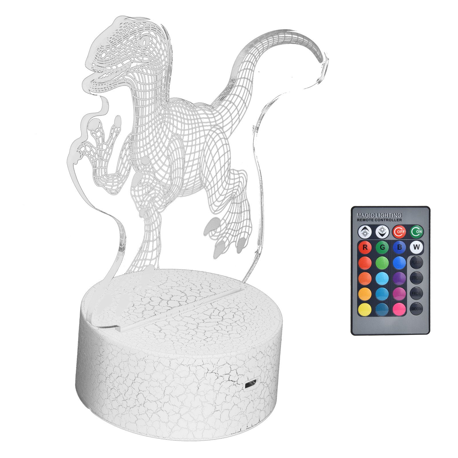 Dinosaur 3D Night Light 16 Colors 4 Modes RGB Colorful Dimmable Touch Control view 3