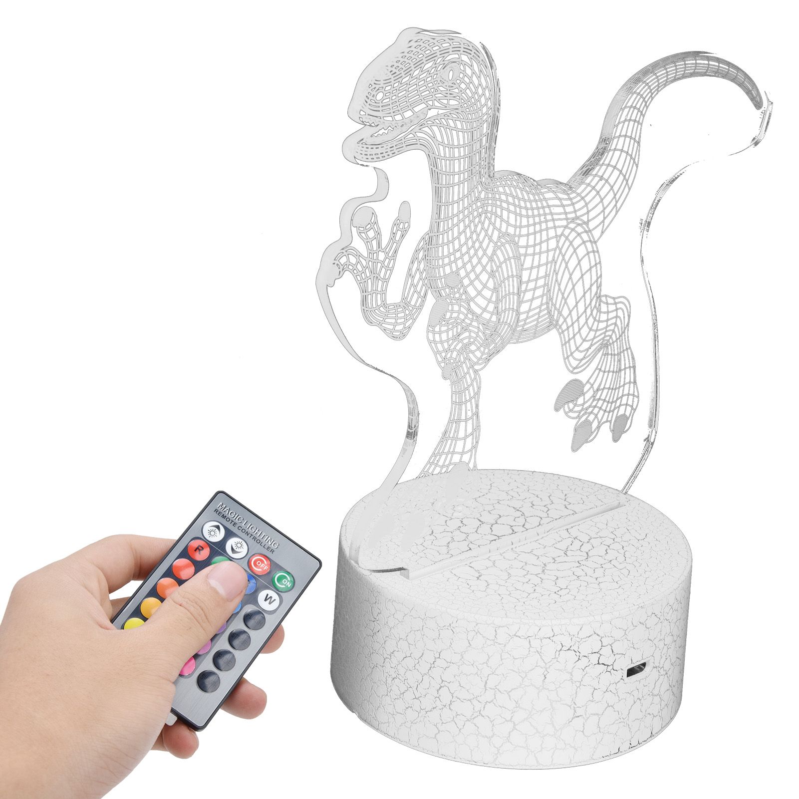 Dinosaur 3D Night Light 16 Colors 4 Modes RGB Colorful Dimmable Touch Control view 8