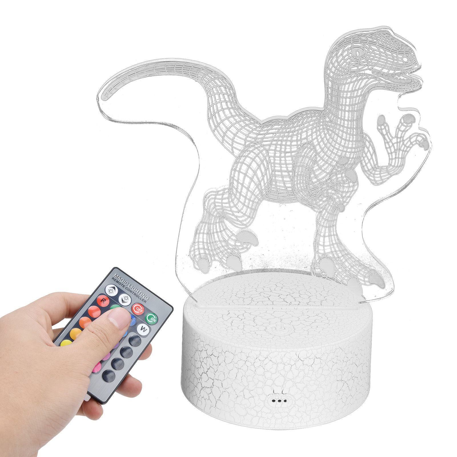Dinosaur 3D Night Light 16 Colors 4 Modes RGB Colorful Dimmable Touch Control view 9