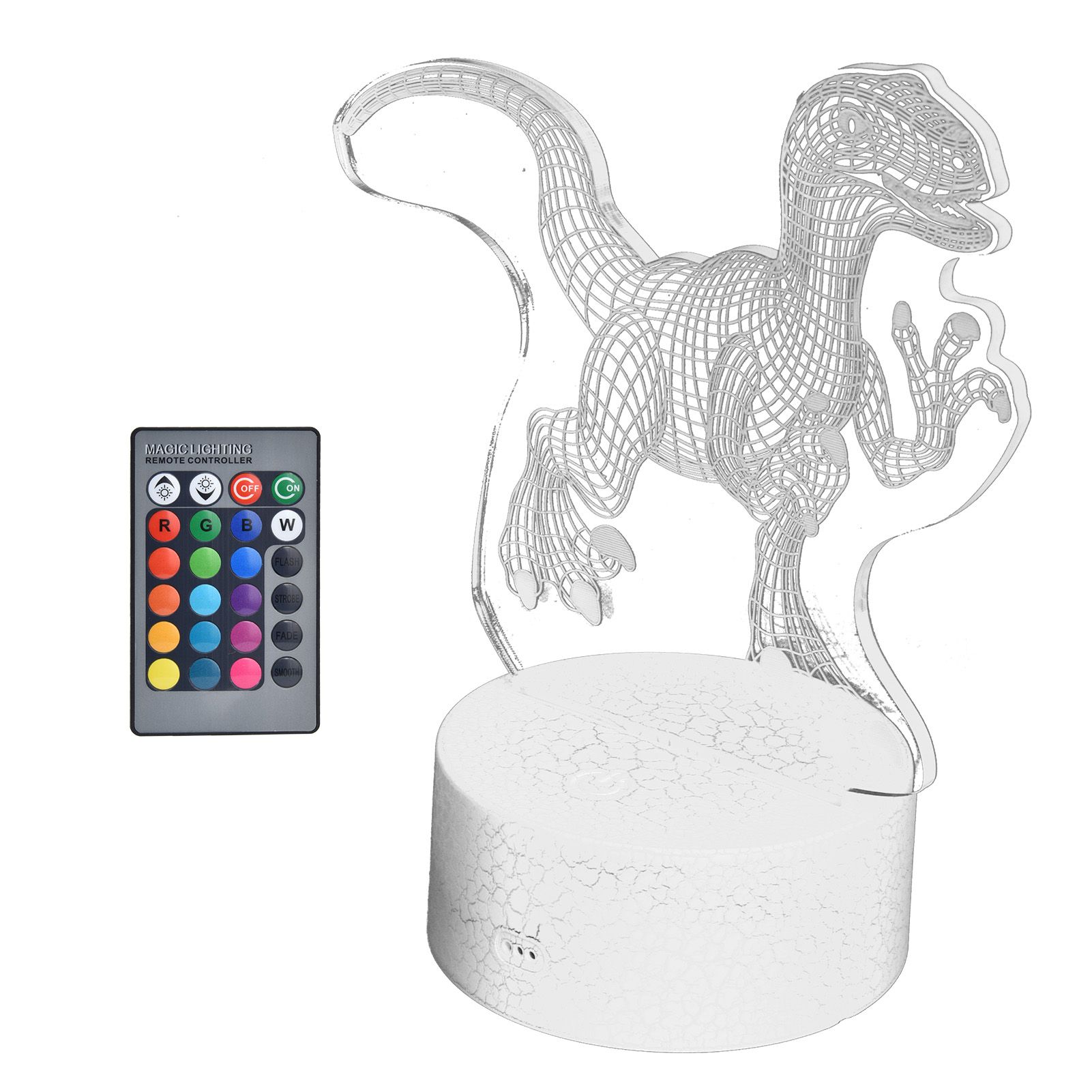 Dinosaur 3D Night Light 16 Colors 4 Modes RGB Colorful Dimmable Touch Control view 10
