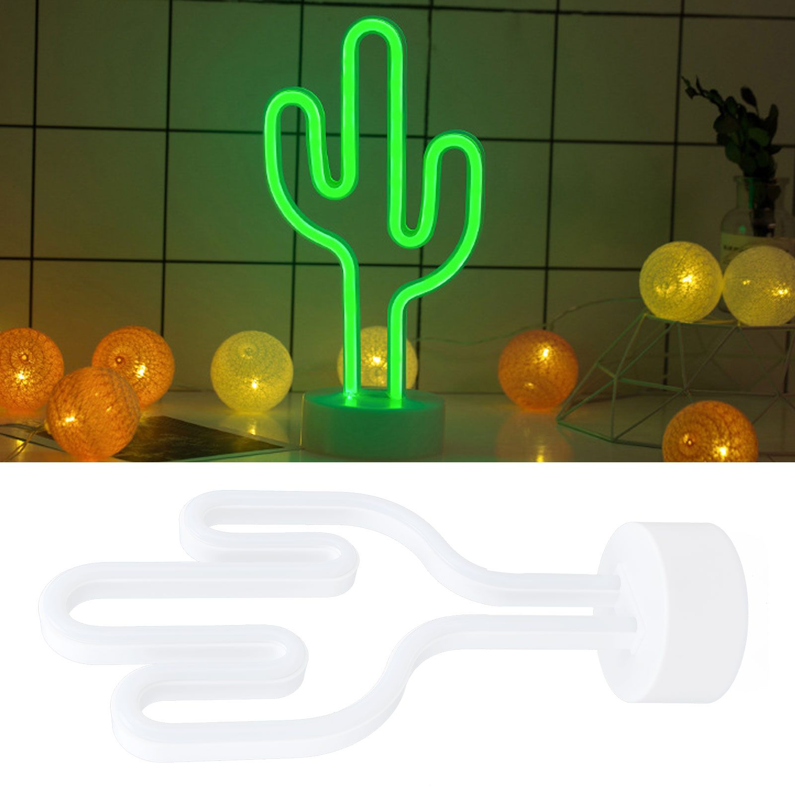 Cactus Neon Sign Light with Base Night Lamp Battery Operated for Living Room view 12