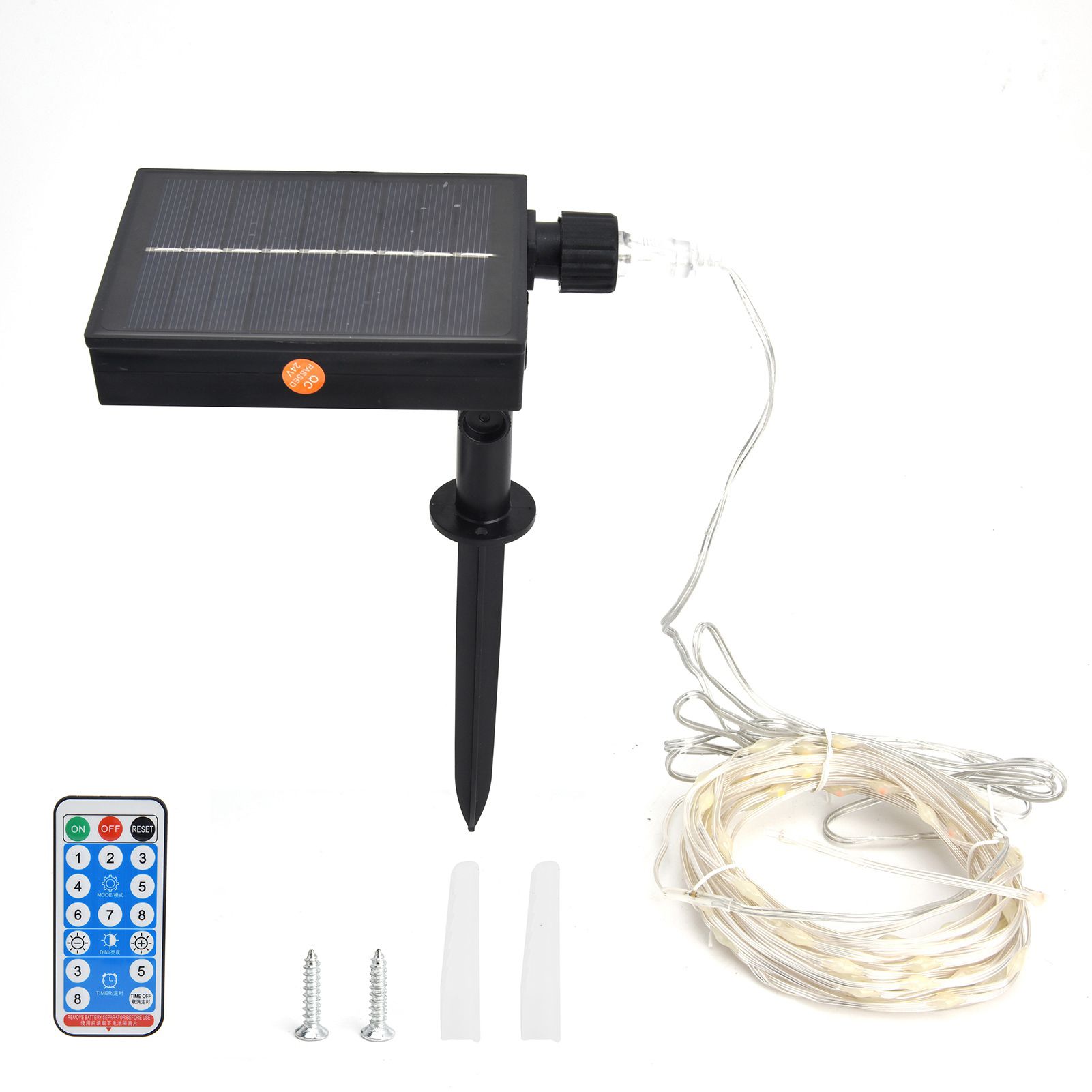 96LEDs Colorful String Lights 8 Modes Solar Powered Waterproof Remote view 2