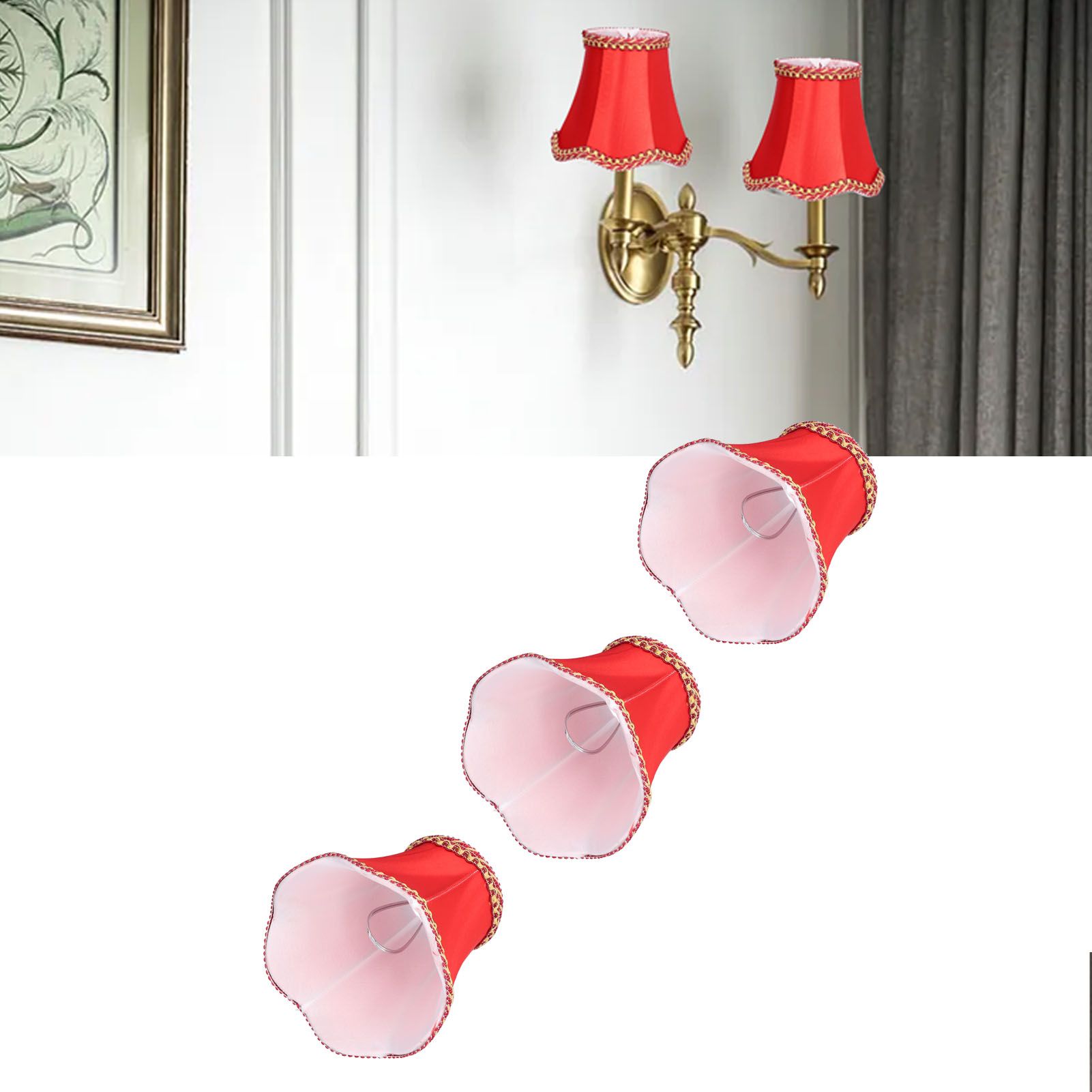 3Pcs E14 Fabric Lamp Shade Modern ClipOn Lampshade for Home Wall Candle Lamps view 11