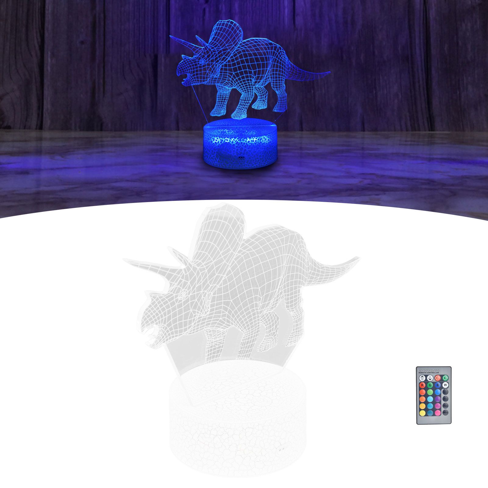 16 Colors Dimmable Night Light Remote Control Touch Night Lamp with 4 Light view 11