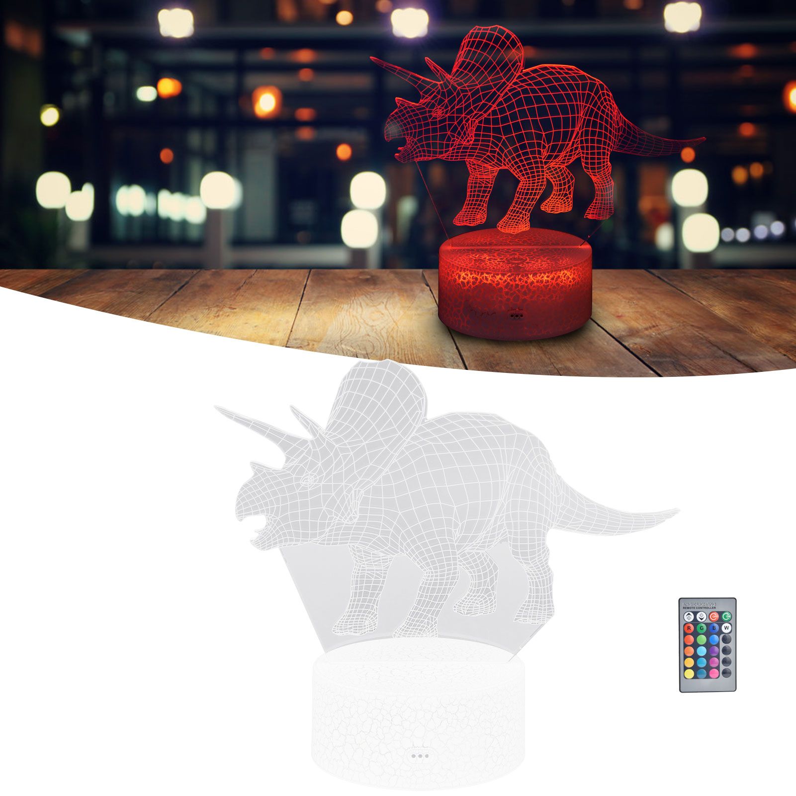 16 Colors Dimmable Night Light Remote Control Touch Night Lamp with 4 Light view 12