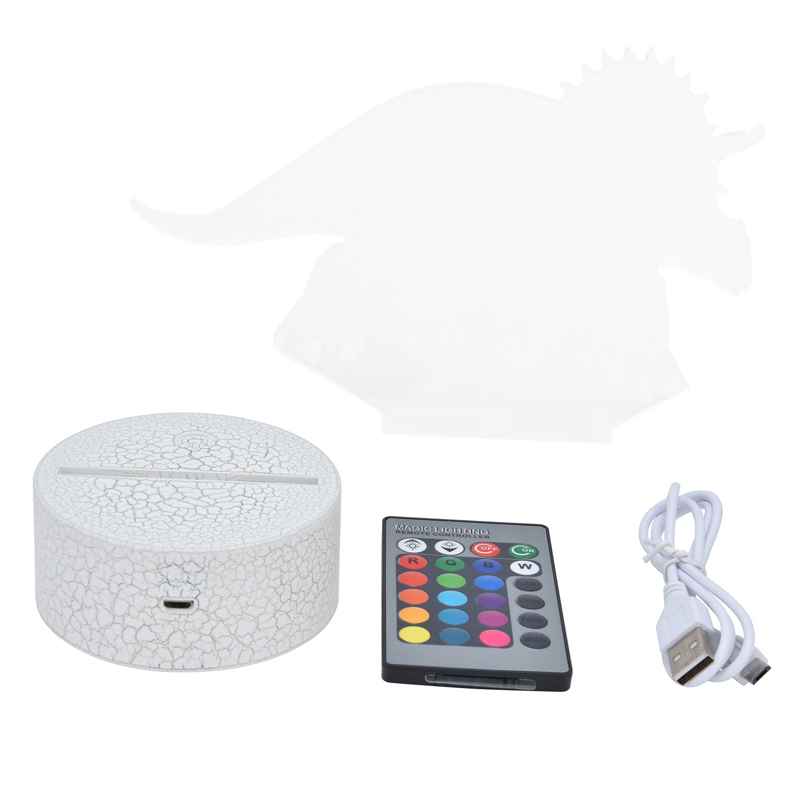 RGB Dinosaur Shape Night Light 16 Colors 4 Modes Dimmable Table Lamp Gift with view 2