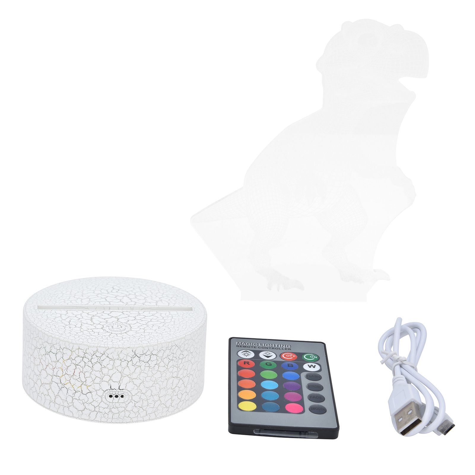 Dinosaur Lamp 16 Colors 4 Modes RGB Colorful Dimmable Remote Night Light Gift — image 1