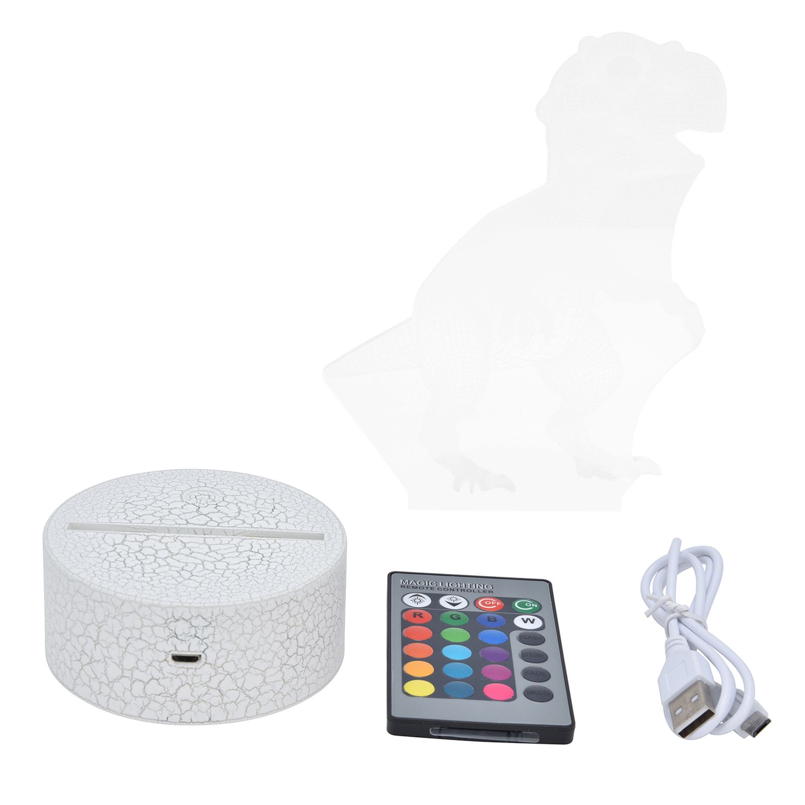 Dinosaur Lamp 16 Colors 4 Modes RGB Colorful Dimmable Remote Night Light Gift view 2